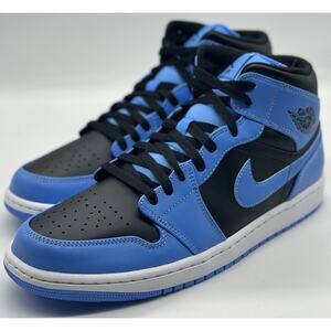 NEW Nike Air Jordan 1 Mid University Blue Black UNC DQ8426-401 Men’s Size 10